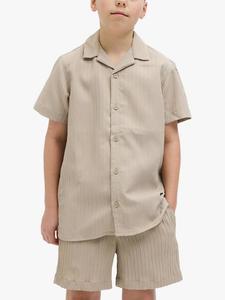Детская рубашка в курортном стиле с фактурной тканью Jack & Jones, Oxford Tan