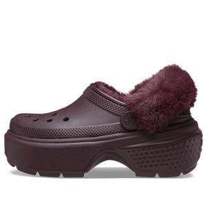 Кроссовки stomp lined clogs 'dark cherry' Crocs, фиолетовый