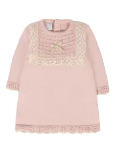 Трикотажное платье с кружевной отделкой Paz Rodriguez, розовый