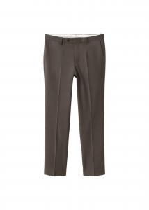MANGO MAN Брюки 'Milan' с зауженным кроем и складками в темно-коричневом цвете