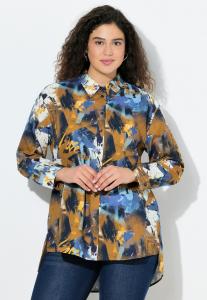 Блуза Ulla Popken Button-down blouse, Mocha Brown/Brown