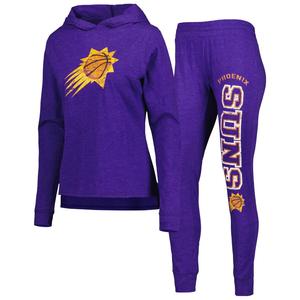 Женский комплект для сна с капюшоном и брюками Concepts Sport Heather Purple Phoenix Suns Team