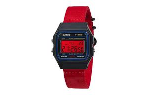CASIO Мужские часы Retrofit Series с кварцевым механизмом и нейлоновым ремешком, черный циферблат