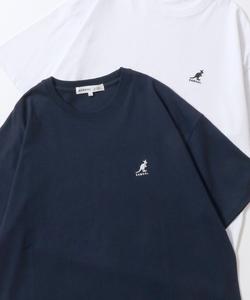 Футболка мужская и женская KANGOL Custom-Made Oversized, пигментная обработка, вышивка, темно-синий