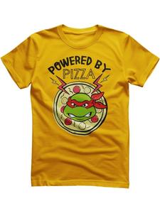 Футболка Powered By Pizza T-Shirt в золоте Teenage Mutant Ninja Turtles