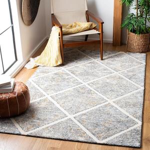 Ковер SAFAVIEH, 122 x 183 см, Artistry Collection, Ivory & Gold, ручной работы из шерсти и вискозы, идеален для помещений с высокой проходимостью: прихожая, гостиная, спальня (ARR667D)