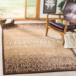 Ковер SAFAVIEH, 122 x 183 см, Tibetan Collection, Beige & Multi, ручной вязки, современная шерсть, идеально для помещений с высокой проходимостью: прихожая, гостиная, спальня (TB365A)