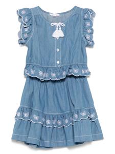 Комплект из блузки и юбки с вышивкой Patachou, синий