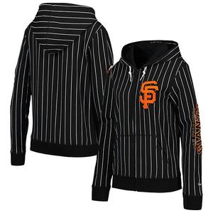 Женская черная куртка-бомбер San Francisco Giants Pinstripe Tri-Blend New Era