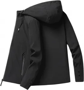 Мужская куртка SUWBMHWE, легкая, зимняя, повседневная, стильная, водонепроницаемая, флисовая, для путешествий, теплая, черный