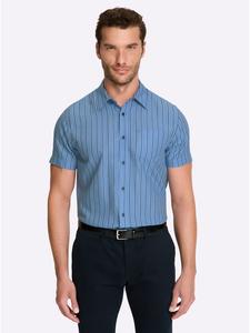 Рубашка с короткими рукавами в небесно-голубую полоску WITT WEIDEN