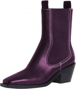 Женские ботильоны FOWT на платформе с квадратным носком и высокой голенью, массивным средним каблуком, короткие ботинки, удобно надевать, повседневная обувь для улицы, размеры 4-16 US, Purple