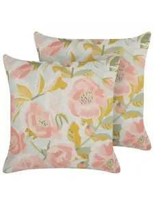 Декоративная подушка Beliani 2er Set Deko ZAHRIYE, цвет rosa/blau/grün