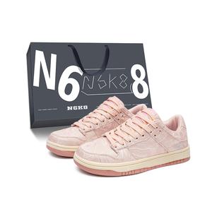 N6K8 Нескользящие износостойкие низкие кроссовки для скейтбординга унисекс розовые
