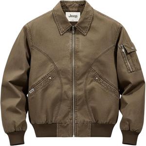 Куртка Unisex Lapel Moderate Workwear Jeep, coffee