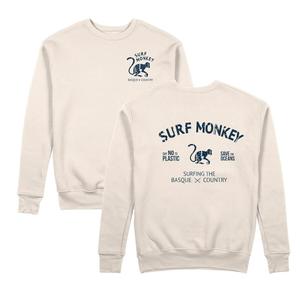 SURF MONKEY Толстовка Save the Ocean с круглым вырезом (Off-White)