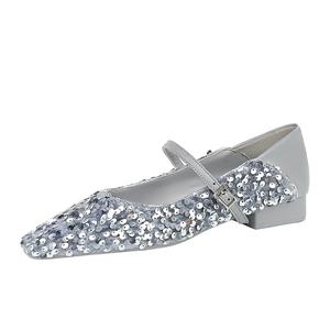 Туфли Мэри Джейн на массивном каблуке для женщин QITUMAUL, Gray[Heel Height 2.5Cm]