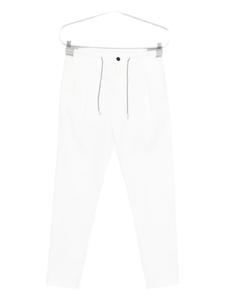 Брюки со складками и завязками на талии Eleventy, белый