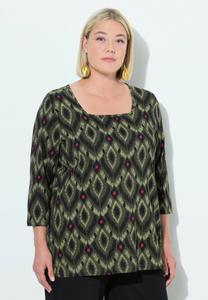 Топ Ulla Popken IKAT-INSPIRED SQUARE NECK, Black