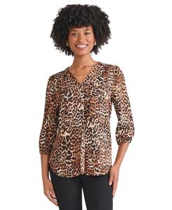 Женская туника с V-образным вырезом, размеры PXS-XL Jones New York, Jones Black Multi