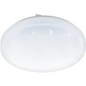 LED потолочный светильник FRANIA-S потолочная лампа, белая, эффект кристаллов, низкий профиль LED-панель 1 шт. Теплый белый, для гостиной, кухни, столовой, коридора, современный, круглый Eglo, белый