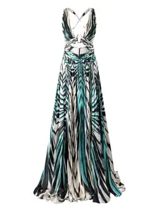 Платье макси с принтом Roberto Cavalli, синий