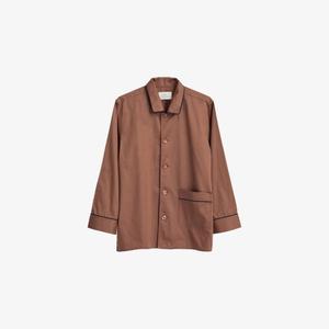 Пижамная рубашка Hay из хлопка с контрастной окантовкой, коричневый