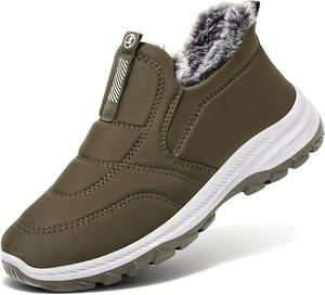 Женские зимние ботинки для снега, теплые с меховой подкладкой, на застежке, легкие и удобные водонепроницаемые уличные ботинки с поддержкой свода стопы Generic, Army Green