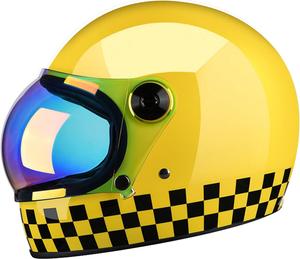 Модульный мотоциклетный шлем открытого типа, легкий, полнолицевой, откидной, с солнцезащитным козырьком, одобренный DOT, винтажный шлем-джет для мужчин и женщин, для езды по улицам, скутерам, мопедам, квадроциклам (Цвет: E, Размер: XL = 59-60 см) KEFFOR