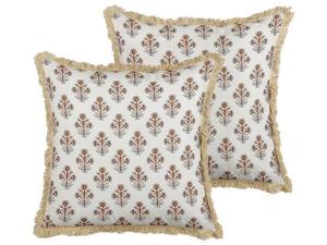 Подушка Beliani 2 шт OMORIKA, 45x45x45 см цвет beige/creme/multicolor/orange/weiß