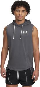 Under Armour мужская флисовая толстовка без рукавов Rival Terry, (025) Castlerock/Onyx White