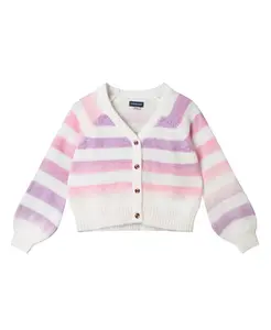 Детский кардиган в полоску с эффектом омбре для девочек Andy & Evan, фиолетовый