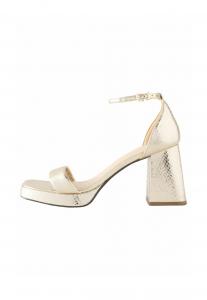 Босоножки на платформе REGULAR FIT - FOREVER COMFORT SQUARE TOE PLATFORM FLARE HEELS - High heeled sandals Next, золотой