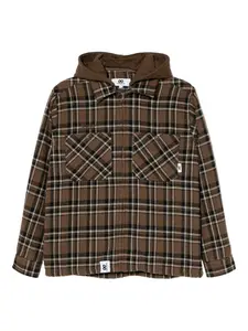 Куртка в клетку с вышитым логотипом Chocoolate, коричневый