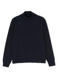 Fay roll-neck knitted jumper, синий