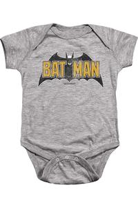 Gildan Детский комбинезончик серого цвета с винтажным логотипом Бэтмена и застежкой-кнопкой