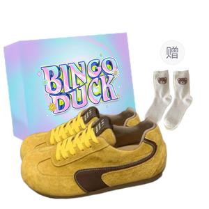 BINGO DUCK Женские кэжуал кеды Low Top с ограниченным покрытием - желтые+Эксклюзивная коробка для обуви+Подарочные носки, цвет Yellow+Exclusive Shoe Box+Gift Socks