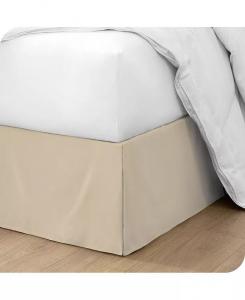 Специальная 15-дюймовая плиссированная юбка для кровати King Bare Home, бежевый
