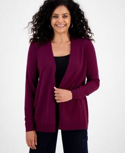 Укороченный кардиган с открытой передней частью, эксклюзивно представлен в Macy's Style & Co, Deep Cranberry