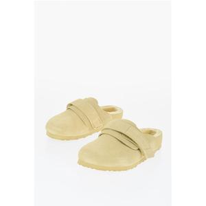 Замшевые сабо TEKLA NAGOYA с внутренней отделкой из натурального меха Birkenstock, Yellow