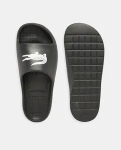 Мужские прочные пляжные шлепанцы Lacoste, черный