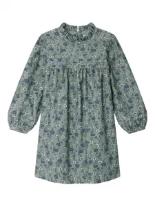 Платье с оборками и цветочным принтом Bonpoint, синий