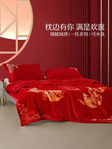 Mercury Home Textiles Плед флисовый 200х230 см, утепленный, дизайн Longfeng Rui Cai
