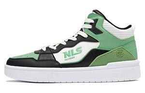 Антискользящие износостойкие высокие кроссовки для скейтбординга мужские черно-зеленые QIAODAN