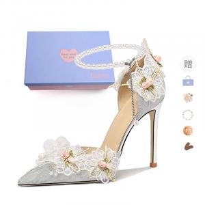 Женские туфли на высоком каблуке, серебристые Xingdiman, Silver 8Cm