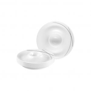 Подставки для яиц Подставки для яиц с поддоном Trio Highline ø 12,5 см, набор из 6 штук, бело-серые Seltmann Weiden, Weiß-grau