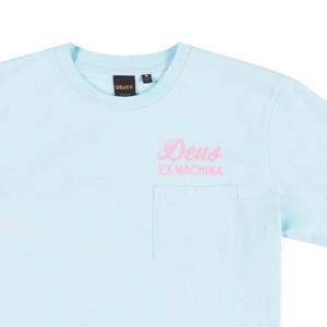 Мужская выбеленная на солнце футболка цвета «Impermanence» кристально-синего цвета Deus ex Machina