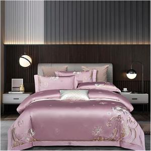 YUSIWOAL Комплект постельного белья золотой жаккард с вышивкой 1000TC хлопок