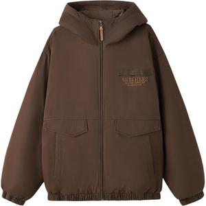 Новогодняя пуховая куртка унисекс Skechers, темный caramel коричневый-05u5