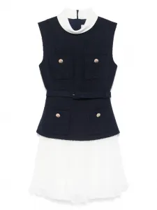 Шифоновое платье мини Self-Portrait, синий